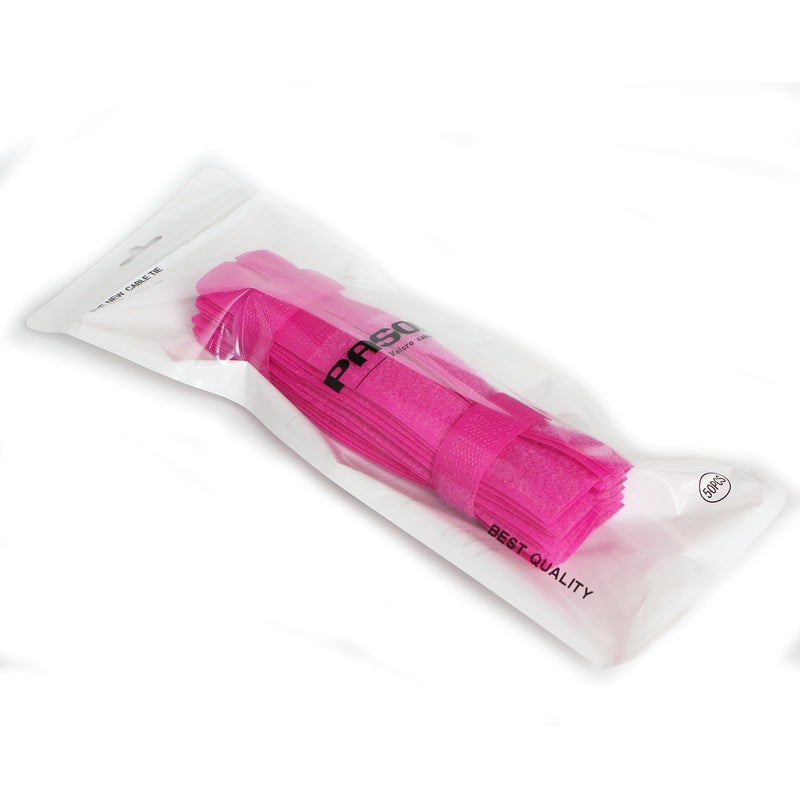 Pasow 50pcs Cable Ties Reusable Fastening Wire Organizer Cord Rope Holder 7 Inch (Hot Pink) - Image 4